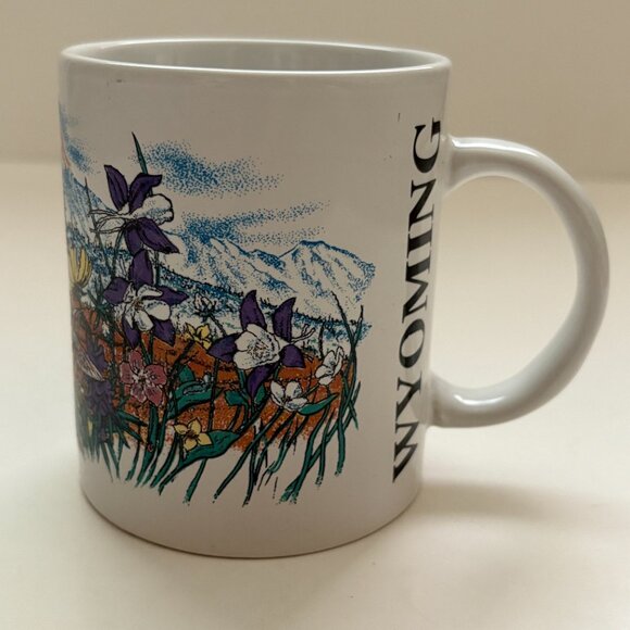 Wyoming Mug Wild Flower Hummingbird Mountains Coffee Cup Sansegal Everyware 1994 - Picture 3 of 16